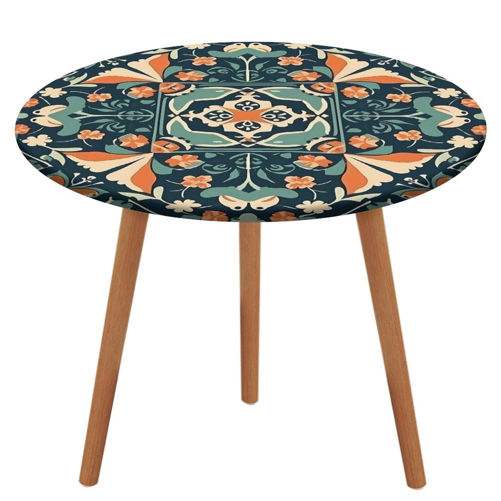 Nappe de table à motif rétro infroissable et ajustée pour banquet de prestige