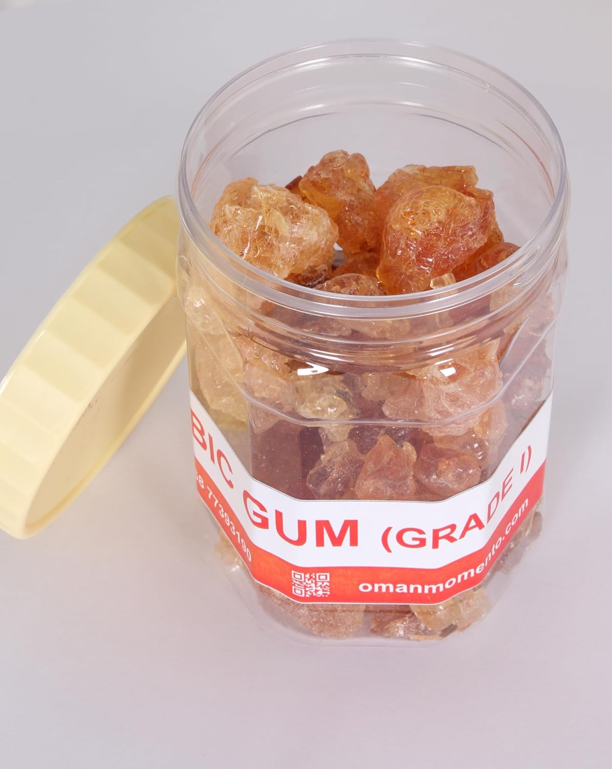 Pure Gum Arabic Dietary Fiber– Natural Purity Grade 1 – Supports Digestive Wellness – 200g (Orange)