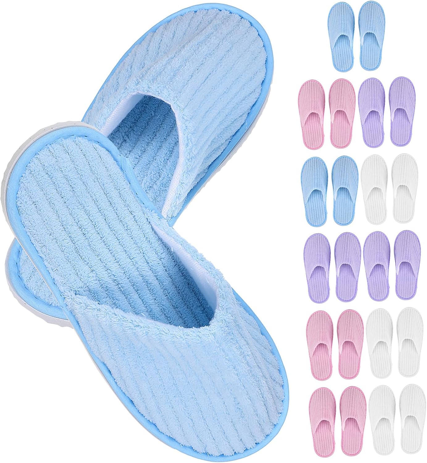 Healeved 12pairs Disposable Non- Slippers for Guests Lightweight Pedicure House Shoes for Home Hotel and Yoga Studio Use