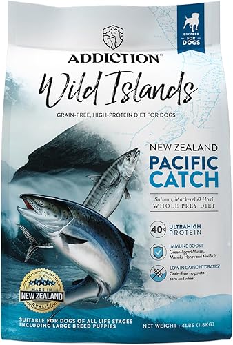 Addiction Wild Islands Pacific Catch Premium King Salmon Mackerel & Hoki Alimento seco para perros