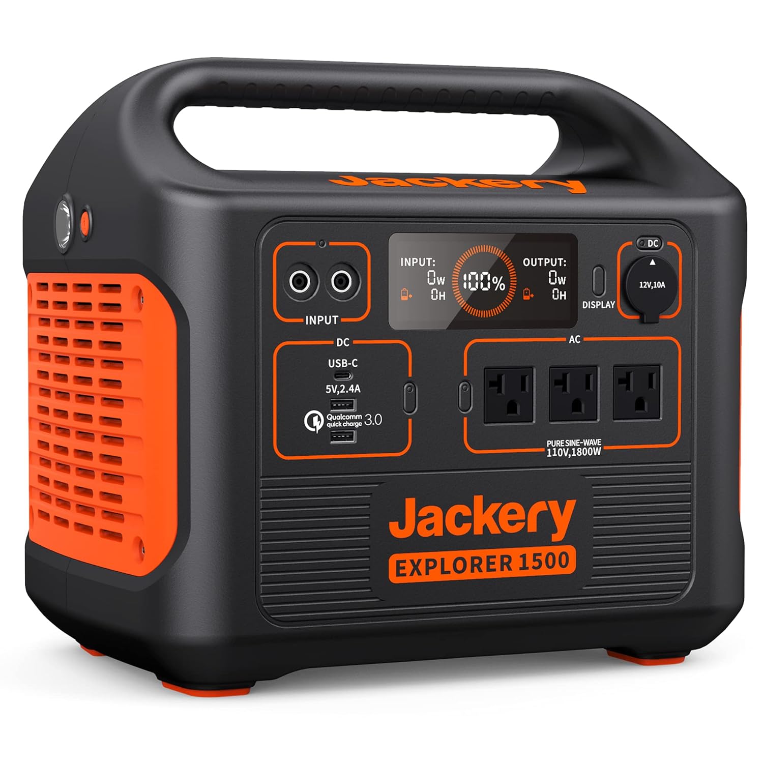 Jackery Portable Power Station Explorer 1500 1534Wh Portable Generator with 3x110V 1800W AC Outlets Solar Mobile Lithium Battery
