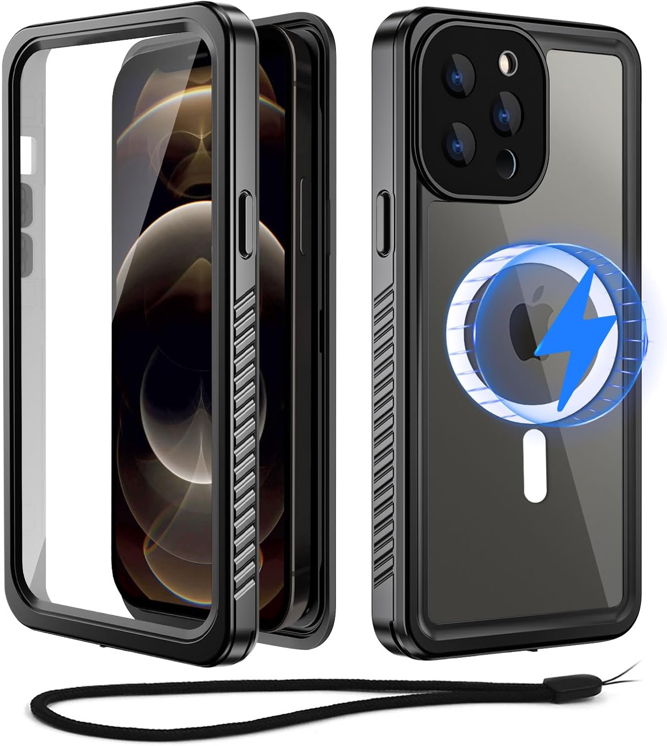 Beeasy for iPhone 13 Pro Max Waterproof Case with Magsafe, IP68 Underwater Military Grade, Phone Case with Shockproof, Dustproof, Rugged 360 Full Body Protection Cover with Built-in Screen Protector