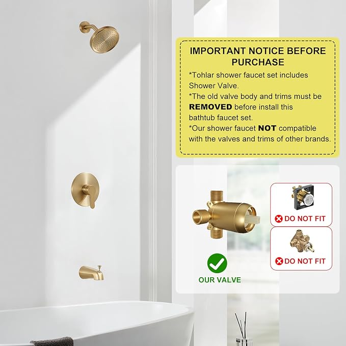 Set de grifería para ducha Tohlar color oro cepillado miniatura 3