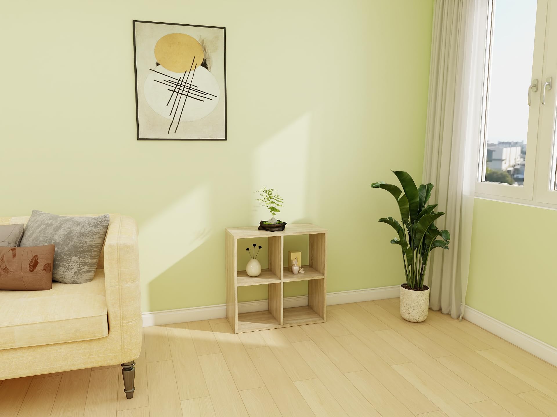 KLX Würfelregal Sonoma 2x2 – Regal Würfel mit 4 Fächern - Raumteiler Regal 67,26 x 67,4 cm - Bücherregal für Wohnzimmerund Büro