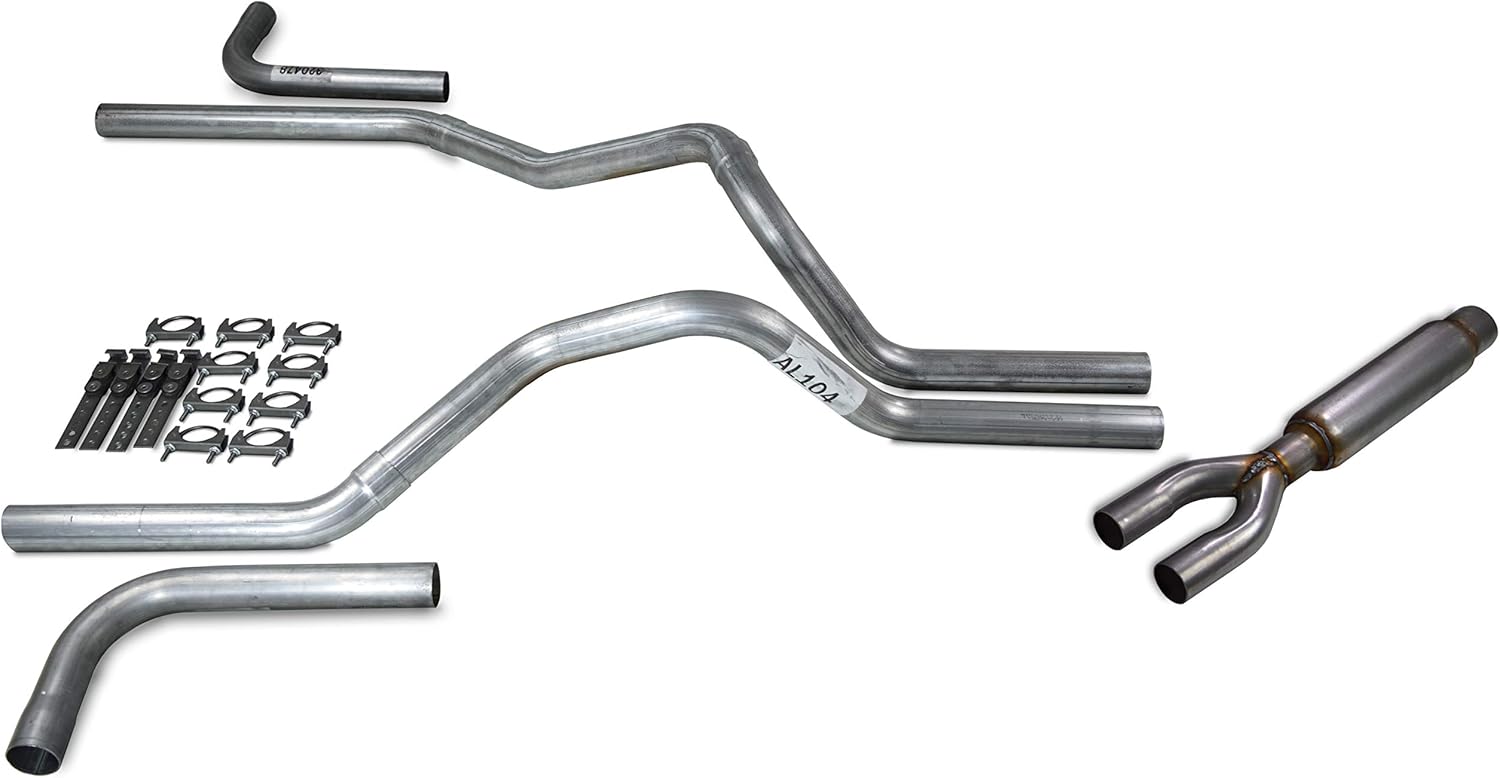 Truck Exhaust Kits - Shop Line Dual Exhaust Sytem 2.5 inch Aluminized Pipe Glasspack With Side Exit Adapters