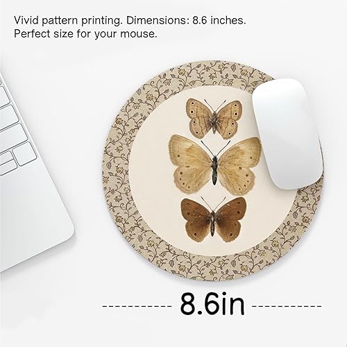 Miniatura 2 de Alfombrilla de Ratón Vintage con Mariposa, Alfombrillas de Ratón para Escritorio, Alfombrilla de Ratón Retro Neutral con Mariposa y Polilla para