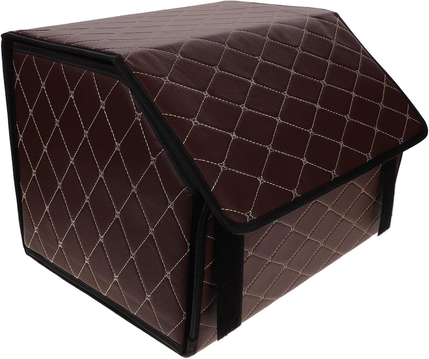 Alipis Multi-functional Foldable Car Trunk Organizer with Quilted Artificial Leather, Medium Size Car Storage Box for Backseat and Suv, Automotive Interior Accessories for Travel