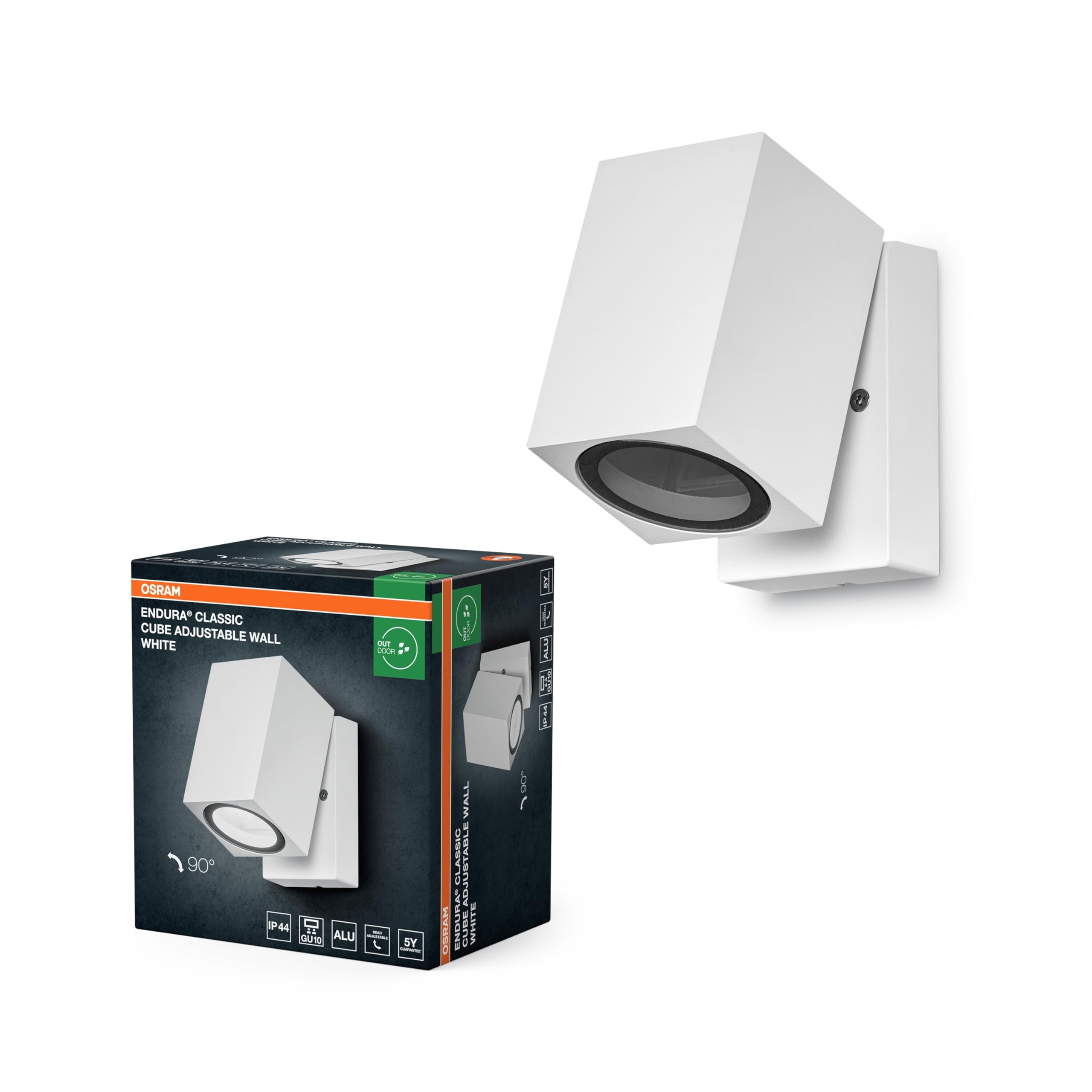 OSRAM ENDURA Classic Cube applique esterno, bianca GU10 | ENDURA Classic Cube, Outdoor Lanterns, Bianco, dia, , confezione da 1