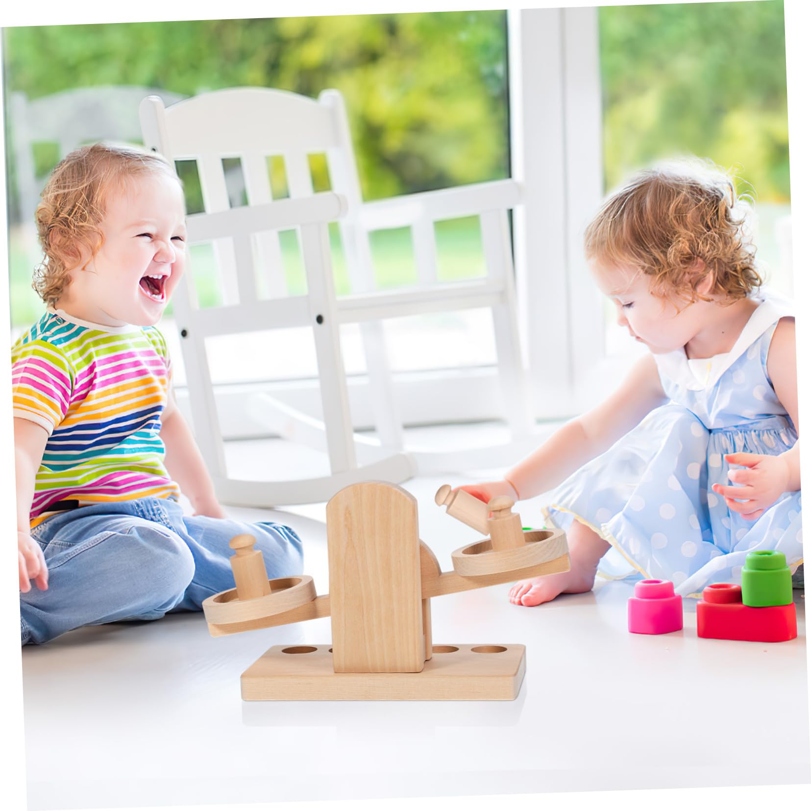 Yardwe Educational Wooden Balance Scale Boys and Girls Scale Toy Children's Weighing Math Learning Toy Balance for Boys and Girls - Image 4