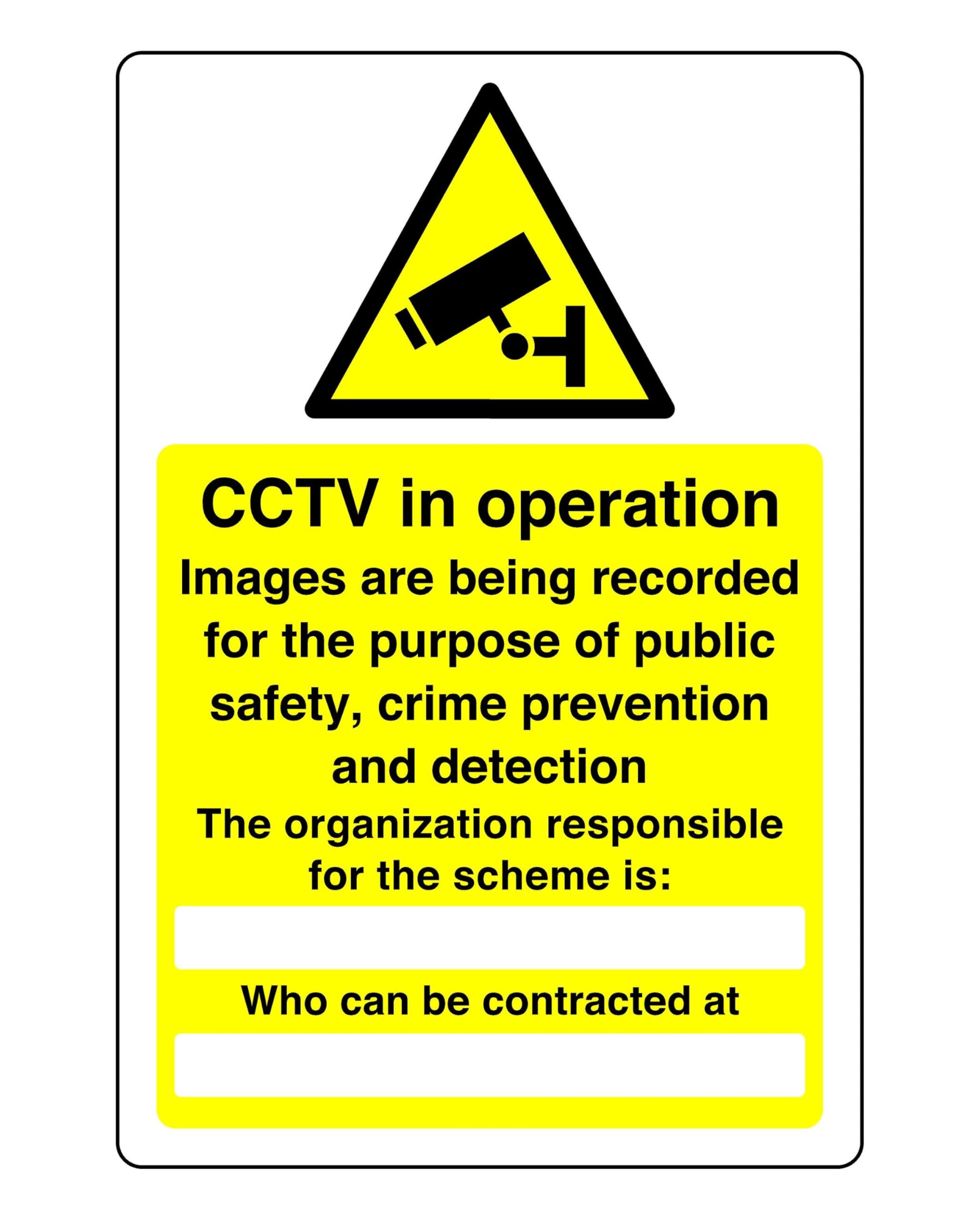 Safety First Display Ltd Yellow/Black Cctv In Operation Images Are Being Recorded Sign - High Tack Self-Adhesive Sticker (200Mm X 150Mm) Viewing Distance Within 5M.