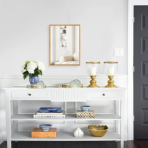 Miniatura 7 de AAZZKANG Espejo de pared rectangular con marco de metal, espejo colgante decorativo para baño, dormitorio, sala de estar, entrada del hogar