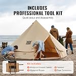 VEVOR Canvas Bell Tent 3-7m Yurt Tent 4 Seasons Family Camping Tent with Wood Stove Hole Storage Bags for Glamping Up to 4-12 People