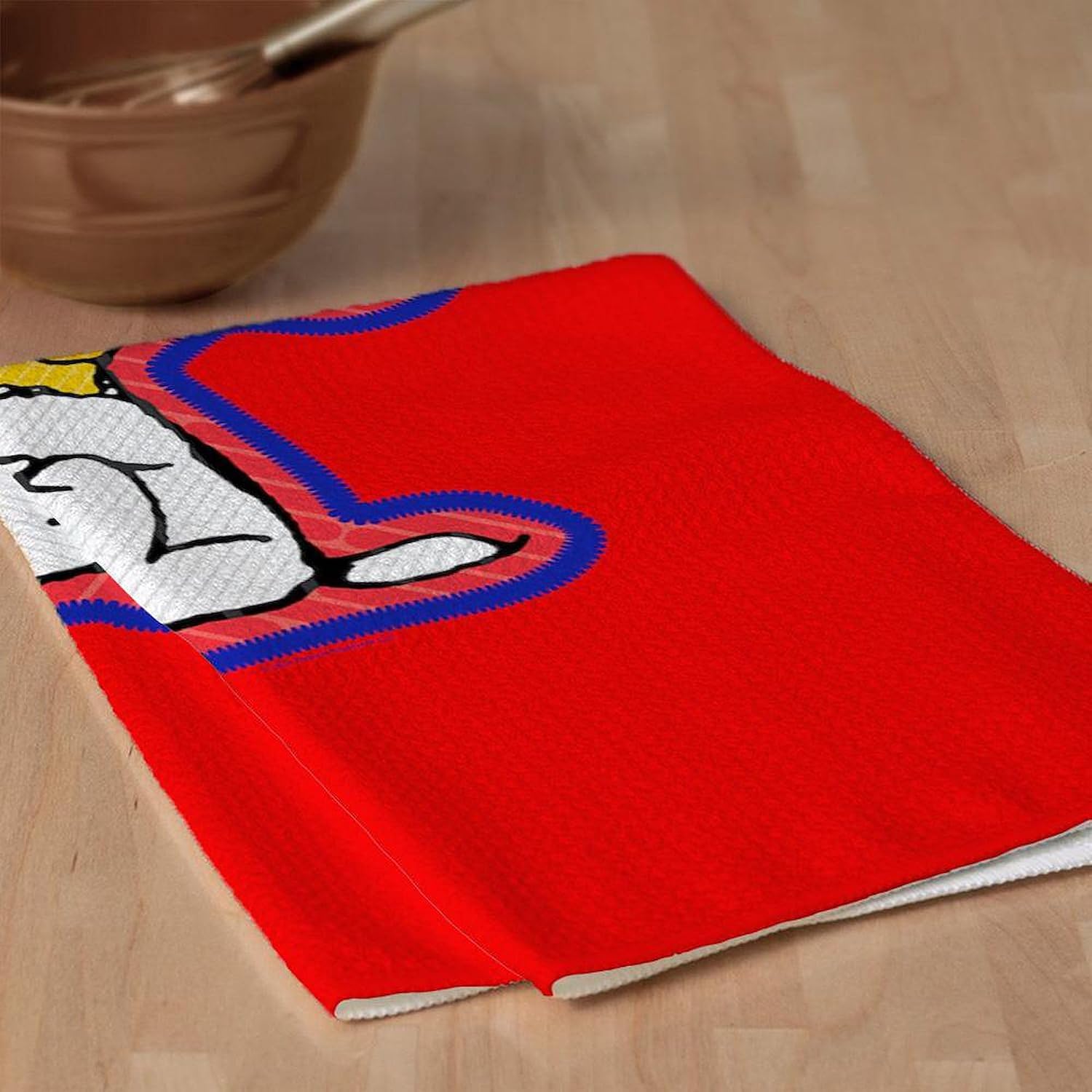CafePress Snoopy and Woodstock Hugs Tea Towel