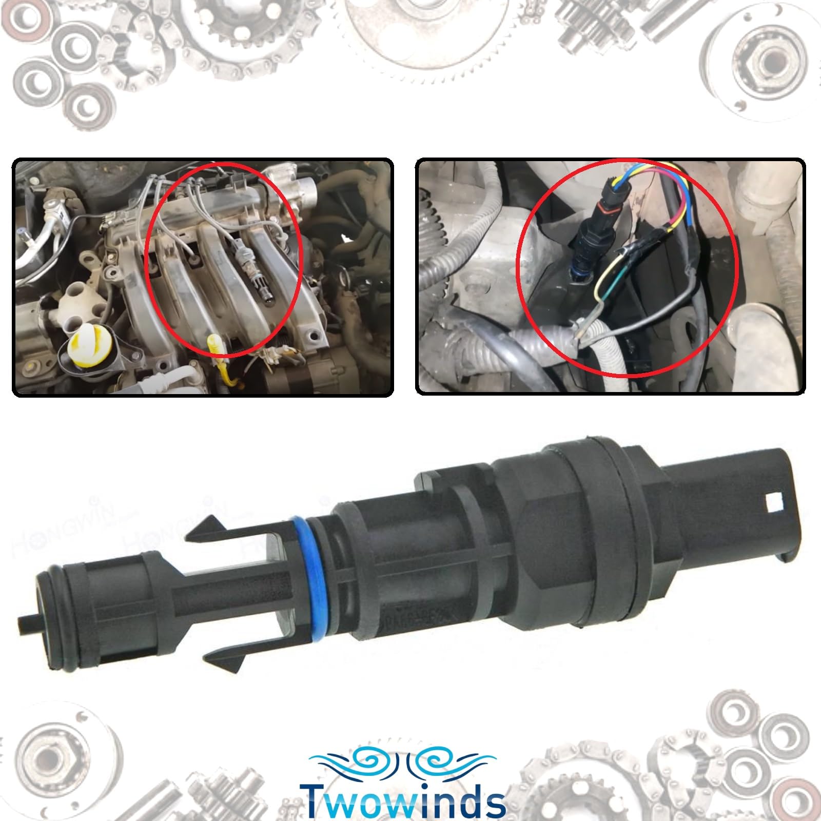 Twowinds - Sensore di Velocità 7700418919 Compatibile con Renault Clio, Espace, Kangoo, Laguna, Scenic, Twingo, Kubistar - Sensore Tachimetro - Contachilometri - Odometro