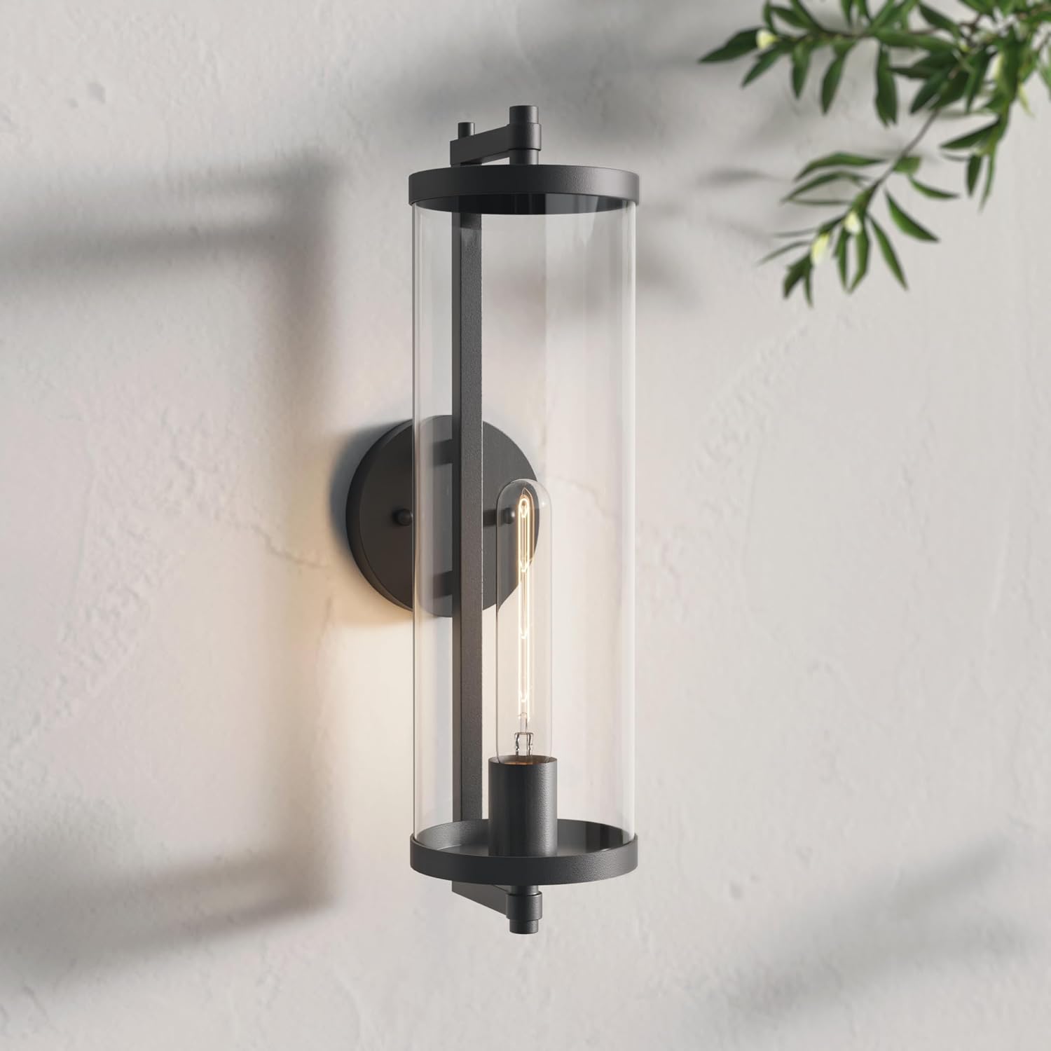 ML Lighting | Beckham Collection | 240101-TBK | 1 Light Outdoor Wall Sconce in Textured Black Finish with Clear Glass Shade | Perfect for Walkways, Porches, Backyards, Patios, and Driveways