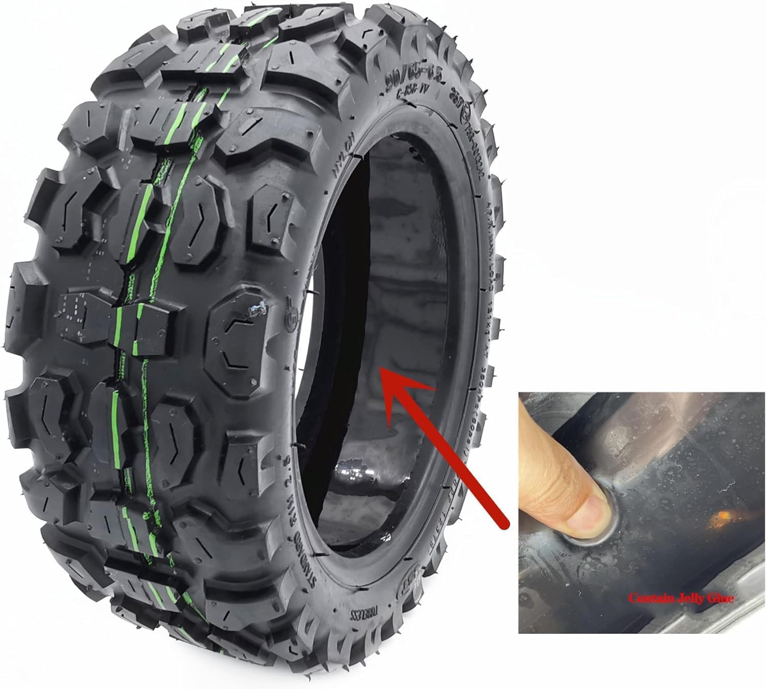 90/65-6.5 11 Inch Puncture proof Tubeless Tire for kukirin G4 Electric Scooter Off-Road Tire Road Tyre Replace accessories (Off-Road Tire)
