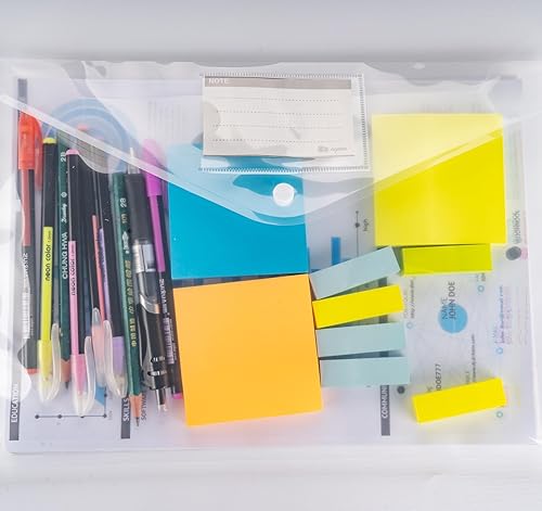 Miniatura 7 de 48 sobres de plástico A4, sobres de polietileno tamaño carta con botón a presión, carpetas de archivos de documentos impermeables con bolsillo para