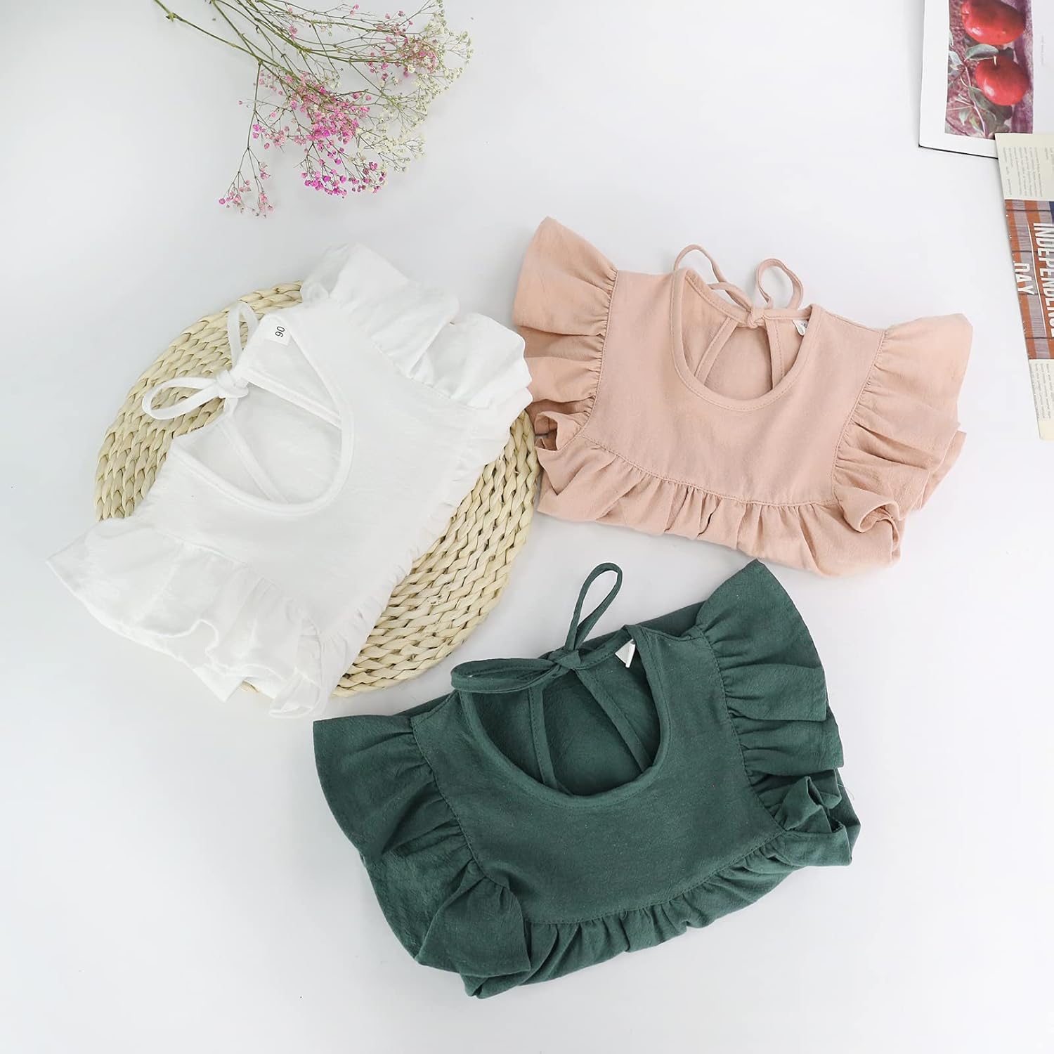 Toddler Baby Girl Dress Summer Cotton Linen Ruffle Halter Sleeveless Kids Casual Beach Party Dresses 1-6 Years - Image 7