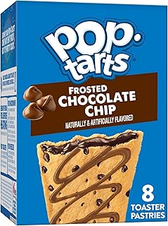 Pop-Tarts Toaster Pastries, Breakfast Foods, Kids Snacks, Chocolate Chip Drizzle, 13.5oz Box (8 Pop-Tarts)