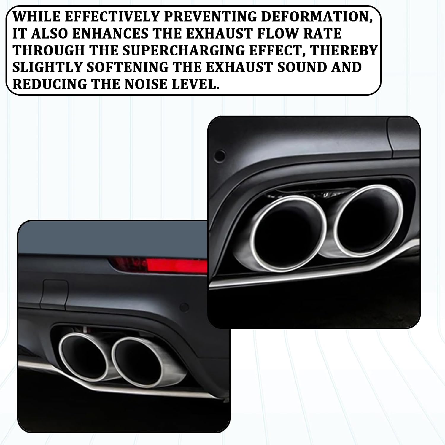 Dual Exhaust Tip 2.5" Inlet, Escapes Deportivos Para Carro, Car Exhaust Tip Pipe Double Outlet Straight Muffler Tailpipe Tips with Screw, Bolt-on Exhausts Pipe Modification Accessories(Silver)