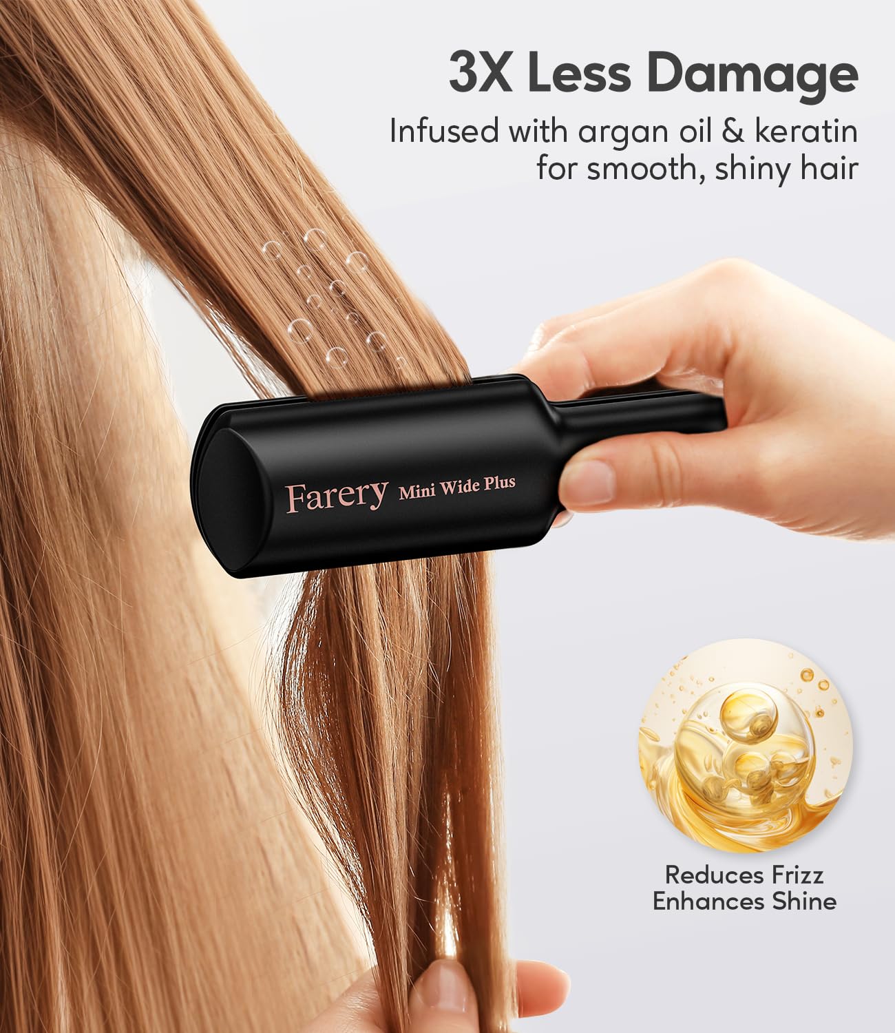Mini Fer à Lisser Wavytalk - Pour Cheveux Courts Ou Voyage, Plaques Céramiques, 25W