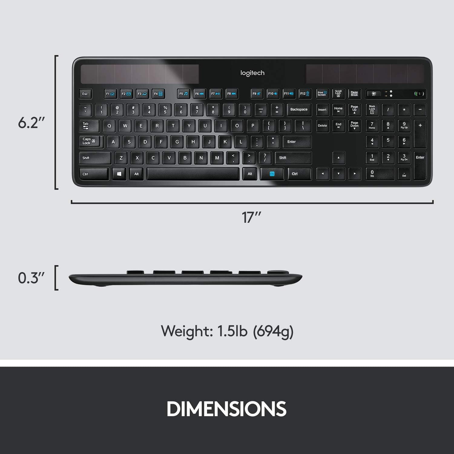 Crеаtіvе Prоduсt Logitech Wireless Solar Keyboard K750 - for Windows (Renewed)