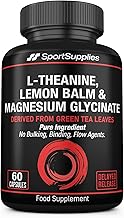 L-Theanine Green Tea Extract with Added Lemon Balm Extract and Chelated Magnesium Glycinate - Derived from Green Tea Leaves - Sleep & Relaxation Support - Mental Clarity