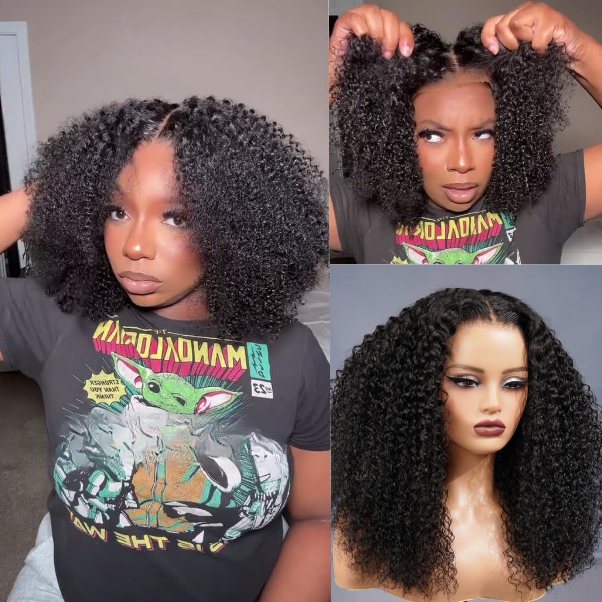 Ali Pearl Wig Ready To Go Loose Body Bob Glueless Wig Human Hair 4x7 HD Lace Front Wig Human Hair Pre Plucked Pre Cut Glueless Wig No Glue Needed 12 Inch
