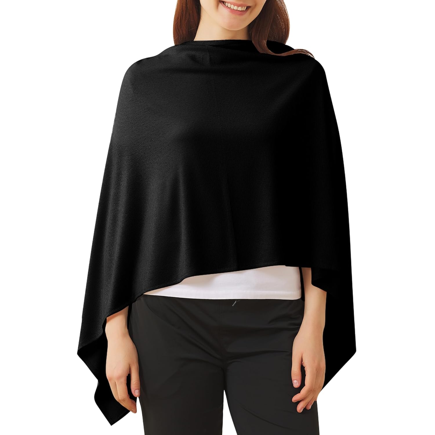 Soft and Breathable Nursing Cover for Breastfeeding - Full Coverage, Machine Washable Breast Feeding Cover for Women, Black