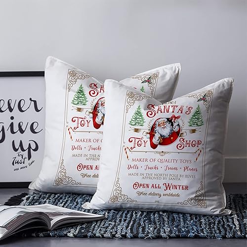Miniatura 2 de Fundas de almohada decorativas de Feliz Navidad, fundas de almohada de lona suaves y cómodas, fundas de almohada de Navidad para cama, sofá,