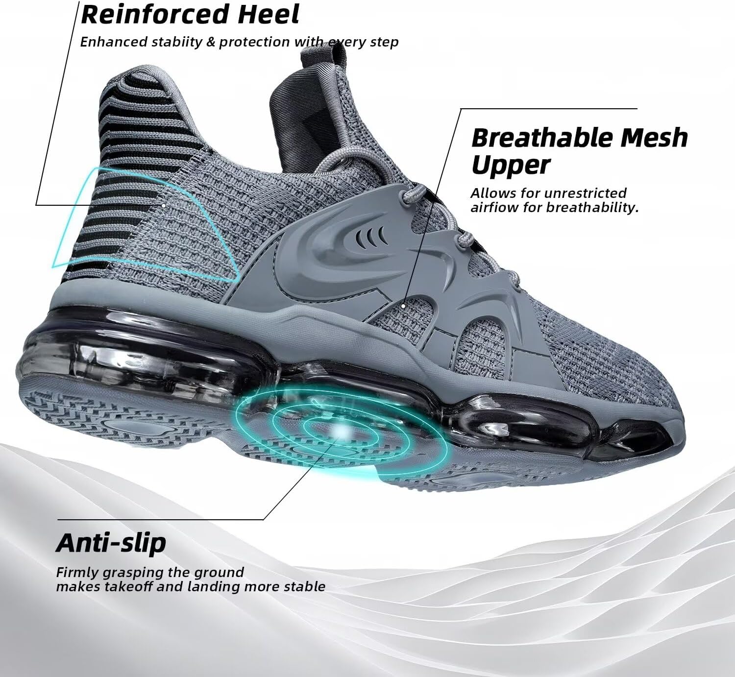 Mens Running Shoes Breathable Walking Tennis Casual Non Slip Comfort Work Fashion Basketball Sneakers Trainers - Image 4