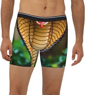 Cobra Snake Pattern Men Boxer Briefs Long Leg Extended Length Anti Chafing Underwear