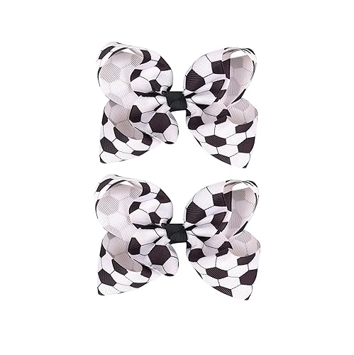 Miniatura 2 de Pinzas para el pelo con lazo de fútbol, accesorios para el cabello para niñas (FJ27) (azul E)
