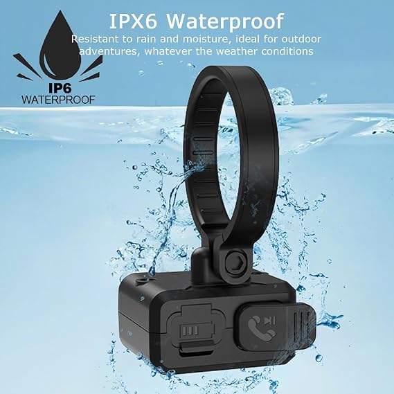 Wireless Bluetooth Media Button IPX6 Waterproof Remote Control for Motorcycle Bike Handlebar Support Siri Voice Assistant Rechargeable Wireless Handlebar Remote Controller for iPhone/Android