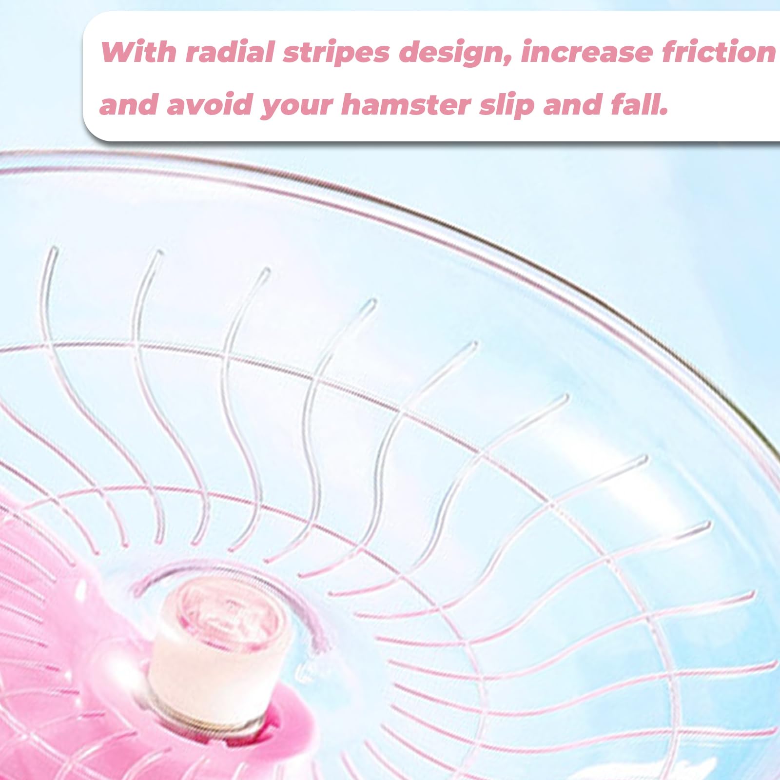 Flying Saucer Hamster Wheel Super-Silent Hamster Wheel Plastic Stable Pets Exercise Wheel Non Slip Run Silent Wheel for Small Pets (Pink) - Image 4