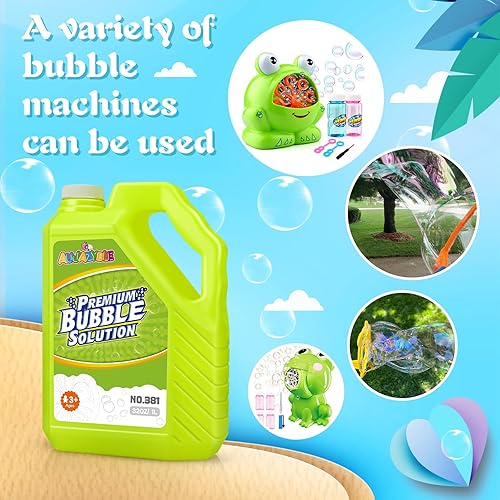 Miniatura 10 de Aujazyble Recambios de burbujas de 70 onzas para niños, repuesto de solución de burbujas premezcladas, jugo de burbujas líquido de primera calidad
