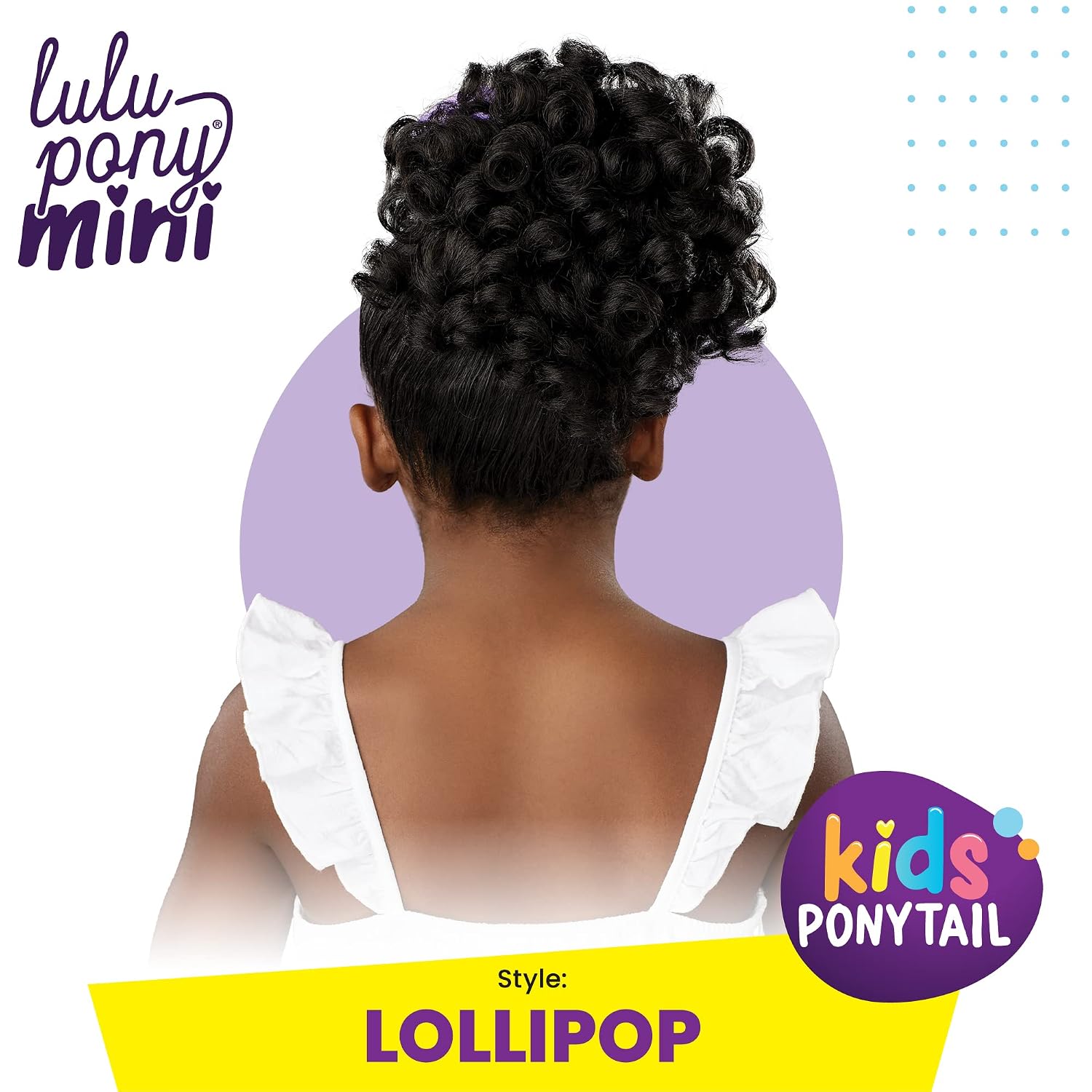 Sensationnel Lulupony mini - lollipop ponytail drawstring for kids synthetic pony up do wig piece (1B OFFBLACK)