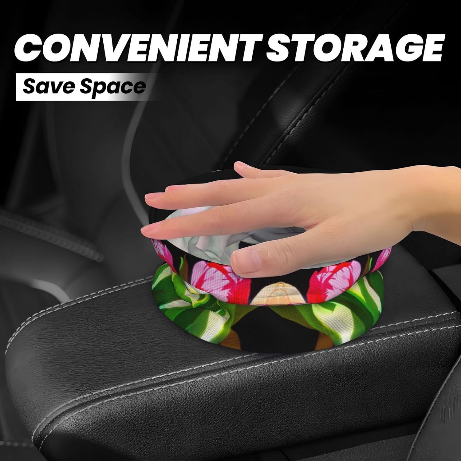 Bright Tulips Portable car Trash can, Practical car Storage Bucket, Practical, Convenient and Foldable, a Must-Have for Cars. image 4