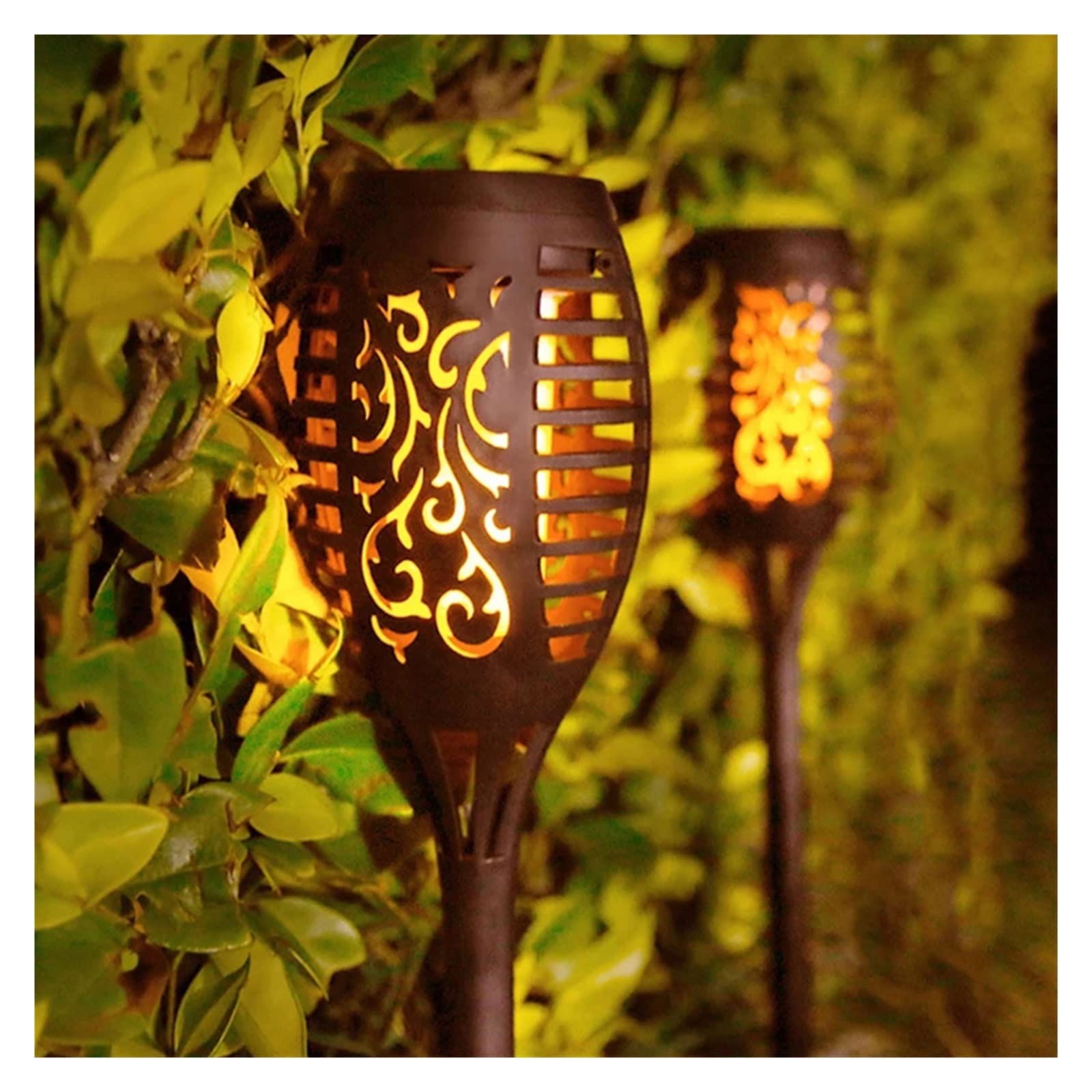 Luci solari per giardino all'aperto Luci solari a LED for esterni Luci da giardino Illuminazione del percorso Impermeabile Patio tremolante Torcia danzante Lampada a fiamma Decorazioni da giardino Per