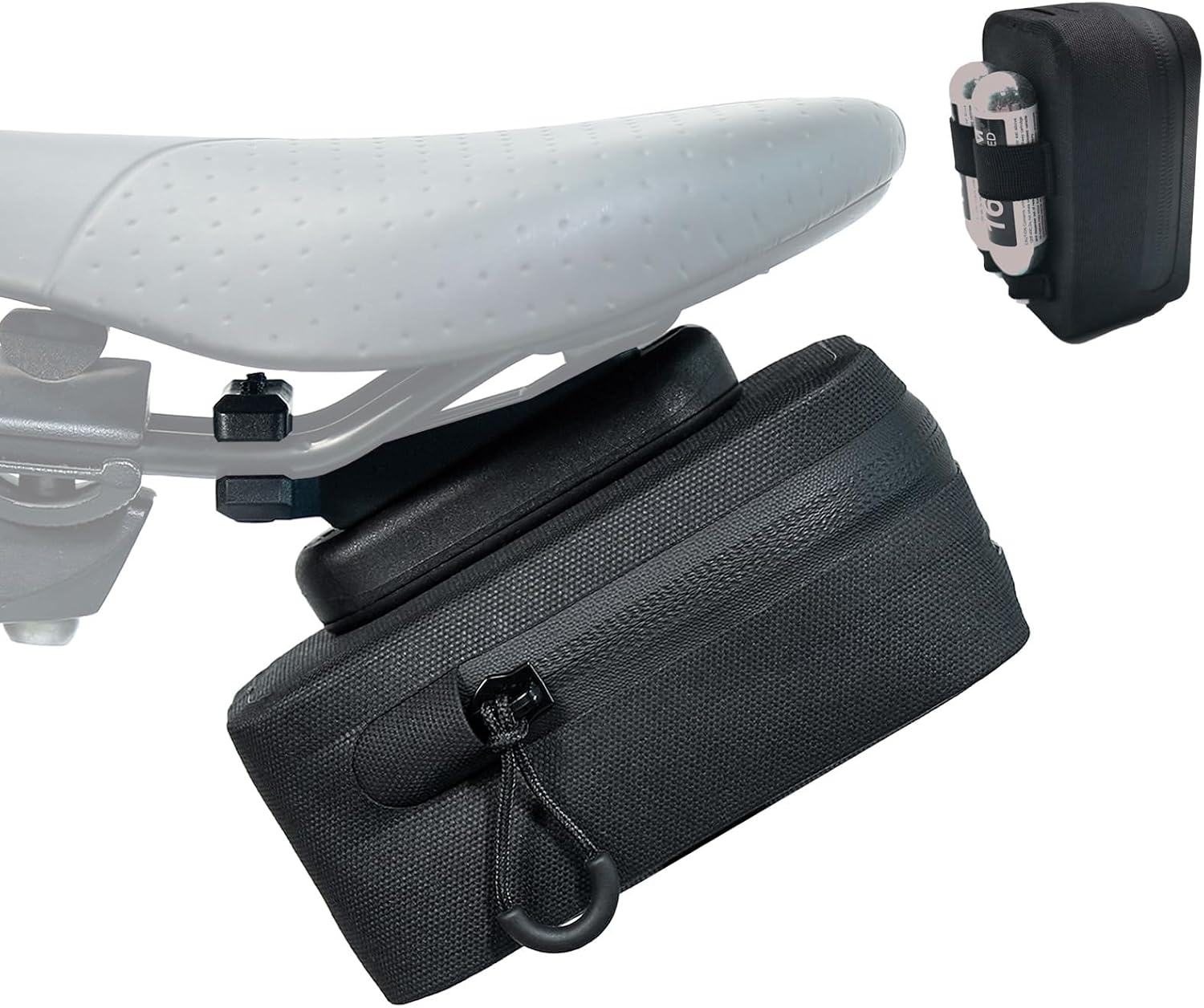 Magnetic Bike Saddle Bag - Waterproof Bicycle Seat Bag - Compact Under Seat Storage with Quick-Release Button for Road, Mountain Bikes - Easy to Access, Secure, and Durable