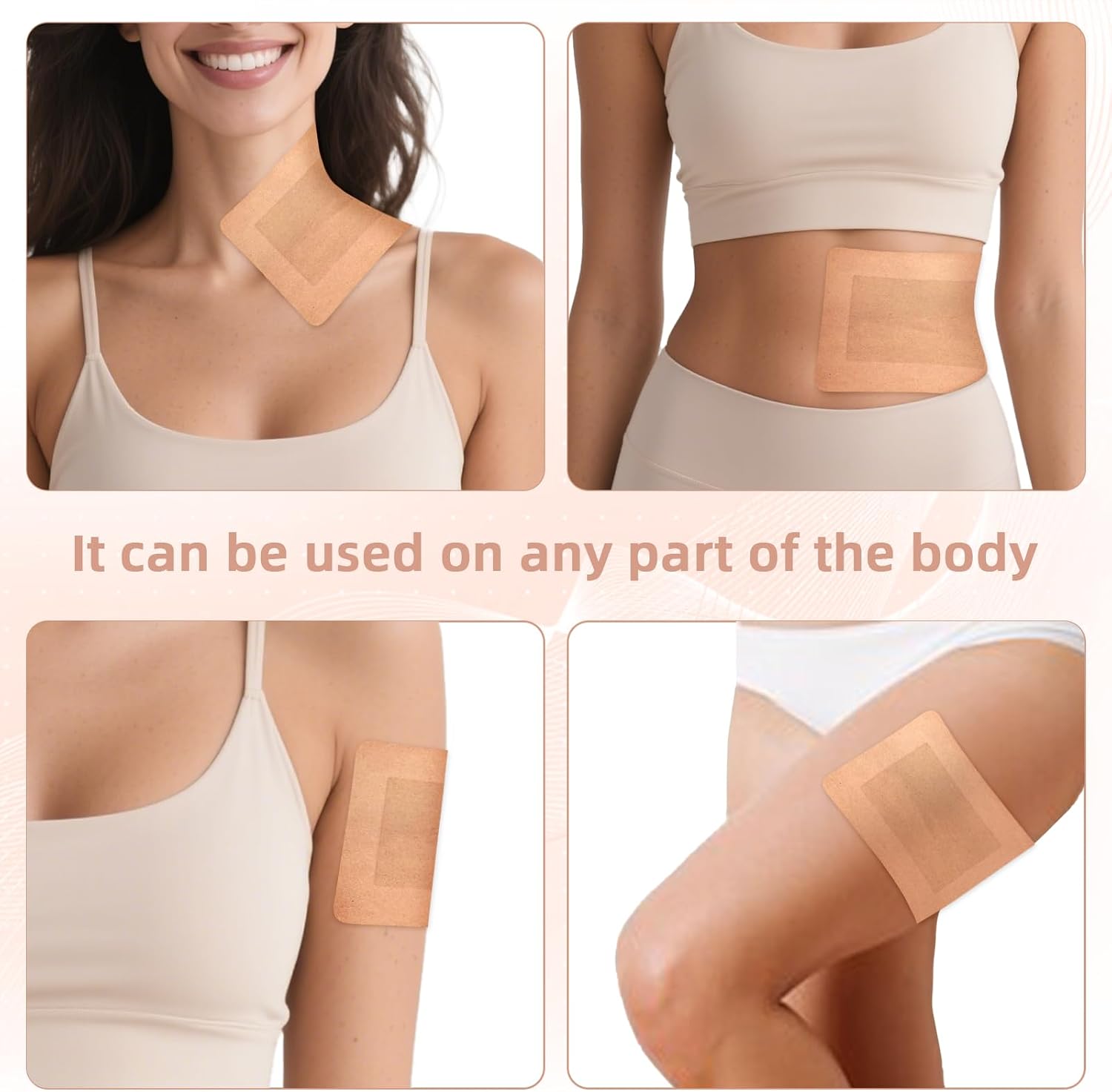 30Pcs Castor Oil Pack Wrap, Organic Cotton castor oil belly button patch, Portable Anti Leakage Disposable Pads for Feet/Belly/Knee, 5.1" x 3.9"（Skin Colors）