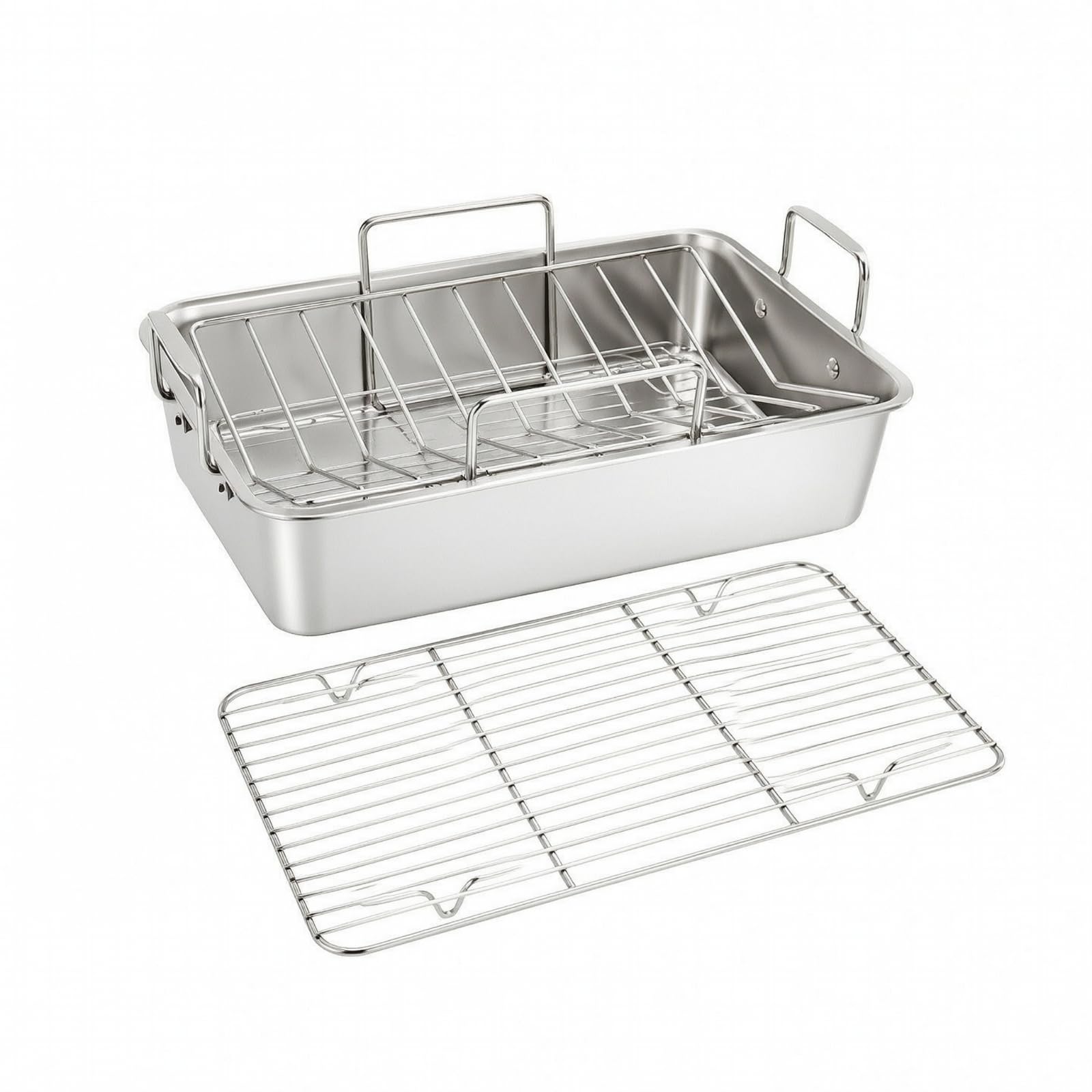 Sharplace Rejilla para Enfriar Acero Inoxidable | profunda, Rustira con Rejilla en V, Resisn Al Óxido, Enfriamiento, para Cocina
