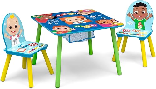 Delta Children - Juego de mesa y silla para niños con almacenamiento (incluye 2 sillas) - Certificado Greenguard Gold - Ideal para manualidades,