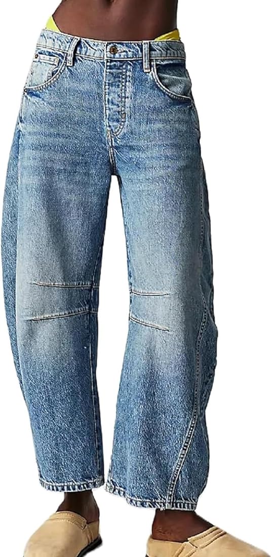 Buy HaiDu Womens Casual Balloon Pants Wide Leg Mid Waist Cropped