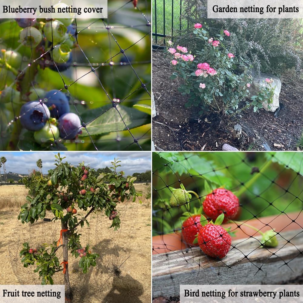 Deer Fence Netting 8x100 FT, Garden Netting Animal Barrier Against Deer, Birds, Small Animals, Blueberry Bush Netting Cover, Deer Netting for Shrubs, Plants, Fruit Tree & Vegetable