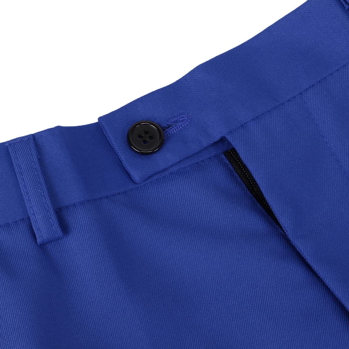 Sliktaa Completo da ragazzo in 3 pezzi con colletto con risvolto con un bottone, per matrimoni, feste di compleanno, balli studenteschi, vestito da spettacolo, blazer e pantaloni multicolore, Blu, 16