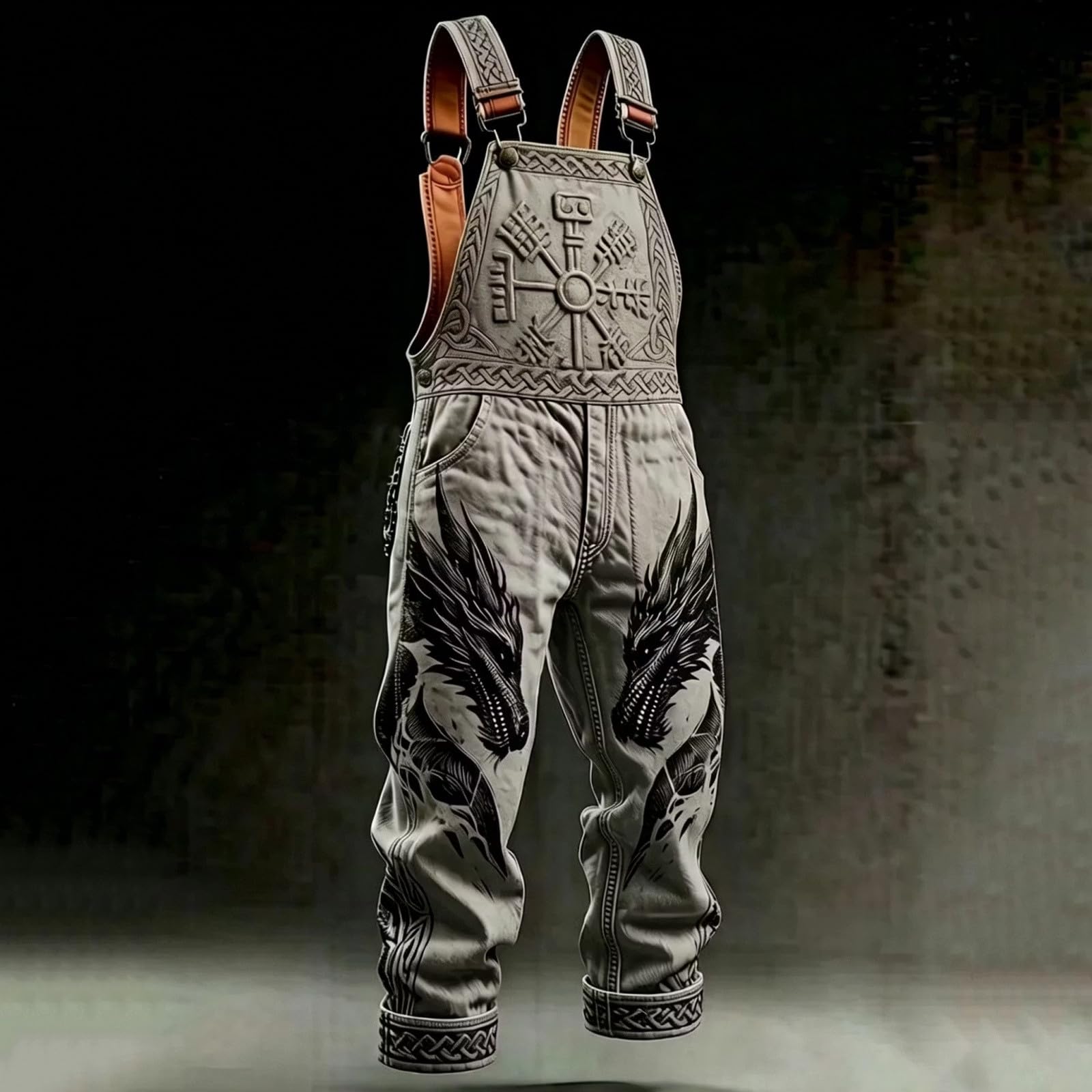 Pantaloni con bretelle stampate con motivo unico per la moda moderna per il tempo libero nella vita di tutti i giorni, versatili da uomo, ideali per abbigliamento casual durante le passeggiate