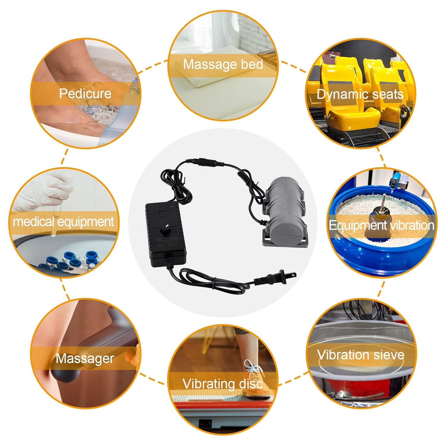 DC24V Vibration Motor and 30W Concrete Vibrator Screen with Speed Controller and US Plug