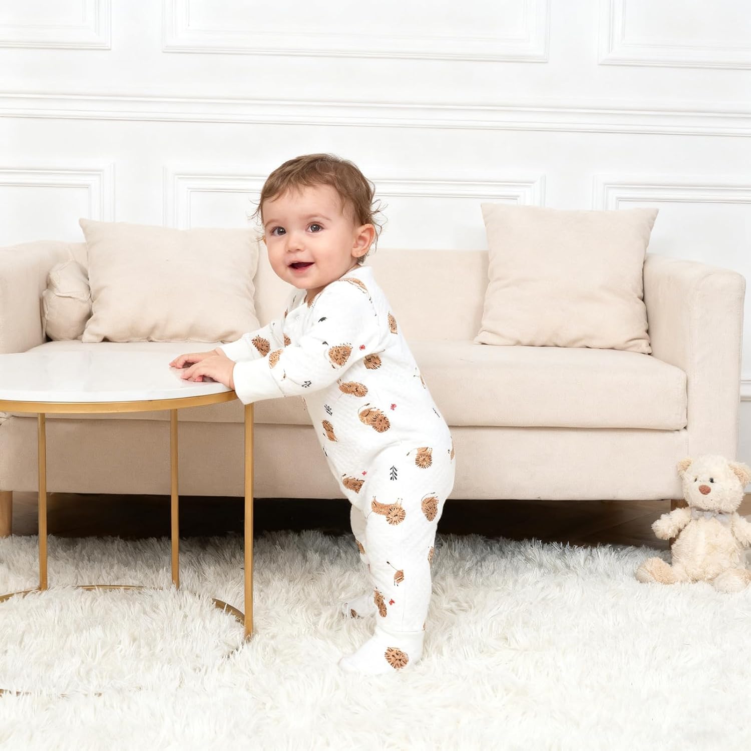 Baby Footie Jumpsuit Long Sleeves Romper Snap Wither Outfits Air Layer Clothing for 0-24 Months - Image 5