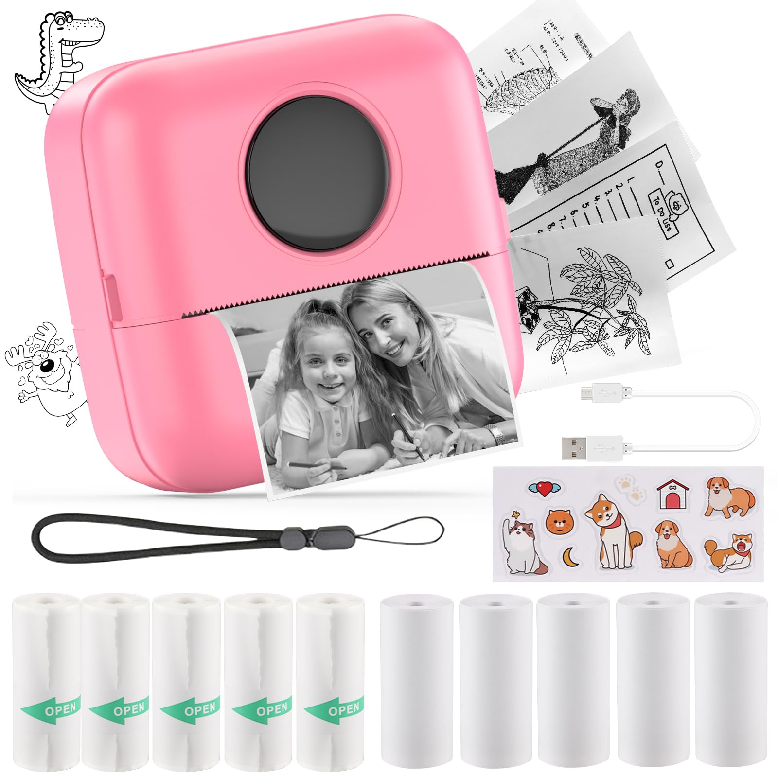 Snapklik.com : HuiJuKeJi Mini Sticker Printer Bluetooth Smart Pocket ...